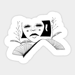 Chinese floral girl Sticker